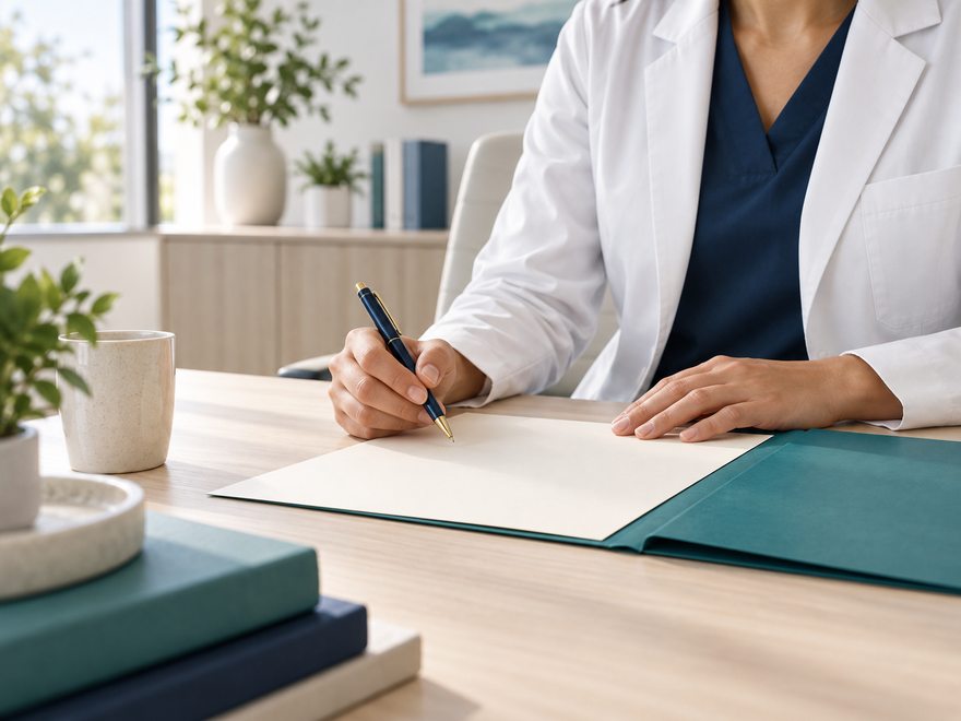 A prepared item set out for a person to review and sign